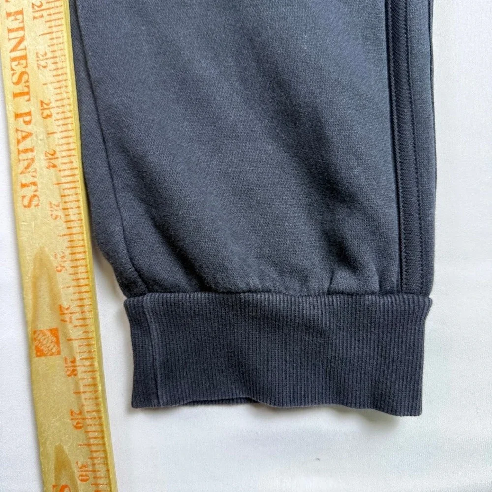 Adidas Mens Fleece Tapered Cuff 3-Stripes Jogger Pants Black Size M Sweatpants